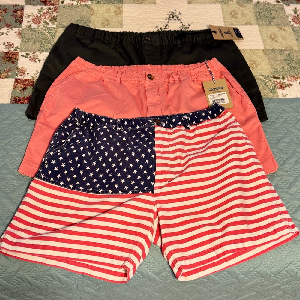Chubbies Men's Shorts - Black, Pink, and American Flag